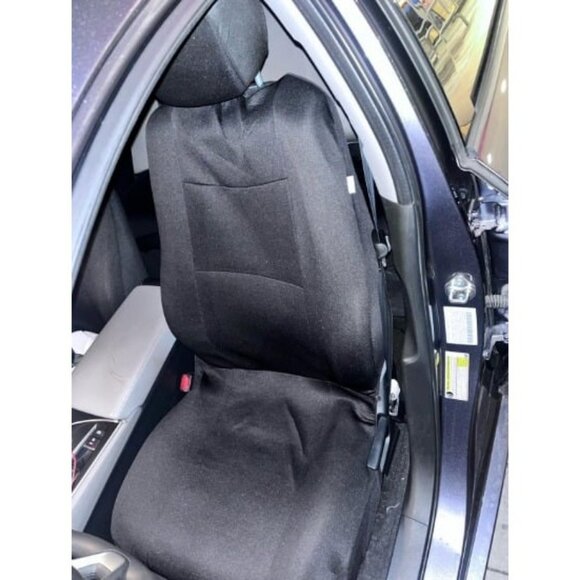 Car Seat Covers Full Set in Charcoal on Black Front and Rear Split Bench - Picture 3 of 3